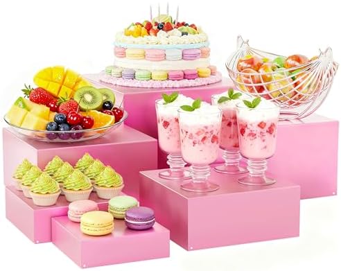 6 Pcs Metal Buffet Risers, Large Food Display Stands for Table by ihomecooker
