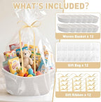 Small Woven Gift Baskets, 6 Pack White Rope Baskets with Gift Bags - Image 4
