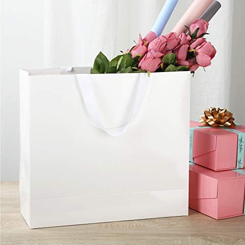 PACKHOME 6 Extra Large White Gift Bags with Handles 17.5x6x16in - Image 2