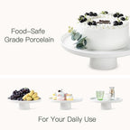 10 Inch Ceramic Cake Stand - Elegant White Pedestal Cake Plate with Non-Slip Base for Wedding, Birthday, Baby Shower, Cupcake and Dessert Table Display, Food-Safe Round Cake Platter - Image 4