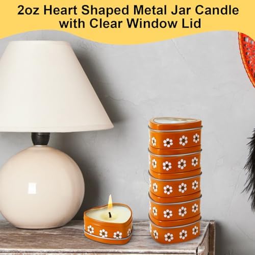 16 Pcs Cielito Lindo Party Candles Mexican Scented Candle in Tin Box Heart Shaped De Barro Floral Candle Box Cielito Lindo Party Favor Gift for Shower Making DIY Craft, Lavender Scented(Floral Style) - Image 3