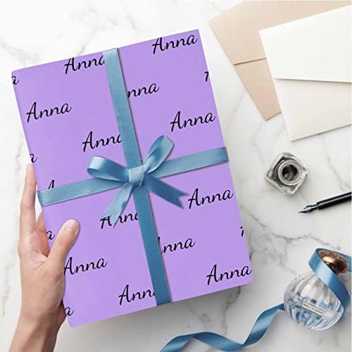 MyPupSocks Personalized Gift Wrap Paper with Name, Name Purple Custom Logo Text Birthday Gift Wrapping Paper Roll for Boys Girls Kids Baby Shower Birthday Anniversary 58x23 5 Rolls - Image 5