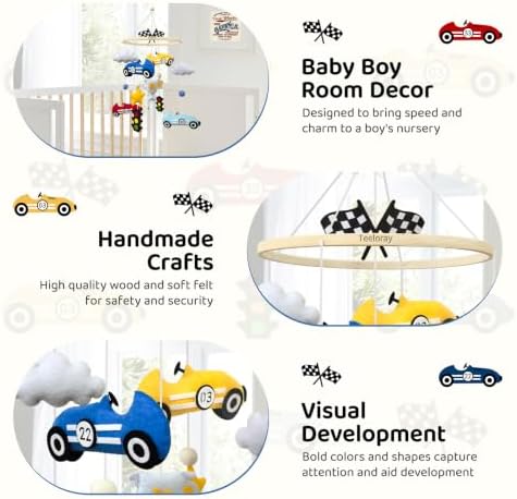 Baby Mobile for Crib Race Car Crib Mobile for Boys Newborn Gifts - Image 5