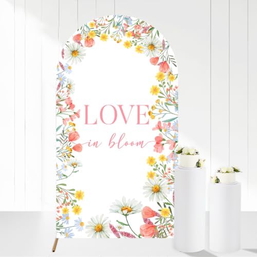 Love in Bloom Bridal Shower Arch Backdrop Cover 7.2FT by CORNERLACE