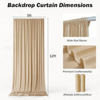 10x12 ft Champagne Backdrop Curtains for Weddings, Birthdays and Photos - Image 5