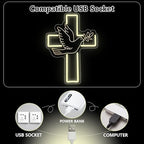 Cross Neon Sign, Jesus Led Neon Light Signs for Wall Decor Christian Light up Sign Lamp Wall Art for Bedroom Home Christ Church Easter Religious Events Gift Dimmable USB Powered(15.8"*11.6") - Image 5