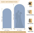 FANPROMS Wedding Arch Cover Set of 2 Dusty Blue Wedding Arch Cover 6FT 7.2FT Spandex Arch Cover Set for Birthday Party Boho Balloon Arch Stand Covers Set for Reception Party Metal Stand Decorations - Image 2
