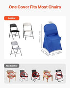 VEVOR Chair Covers, Polyester Spandex Chair Cover, Stretch Slipcovers for Wedding Party Dining Banquet Flat-Front Chair Covers (Royal Blue-c, 50PCS) - Image 4
