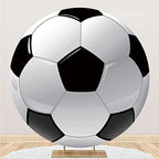 Renaiss 6.5x6.5ft Soccer Round Backdrop Covers for Photoshoot Boy Girl Kids Portrait Football 3D Printing Circle Photography Background Baby Shower Birthday Fans Events Party Decors Photo Booth Props - Image 4