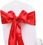 Pack of 50 Satin Red Chair Bows Sashes for Weddings & Events Elegant Chair Ribbons Ceremony Party Banquet Restaurant Event Decorations - Image 6