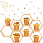 Cinnvoice 12 Set Ceramic Mini Honey Bee Pots with Honeycomb Stand Dippers Bee Charms Cupcake Planter Hexagon Display Holder Honey Party Favors for Baby Shower Guests Wedding Birthday Party Decor by QinYee