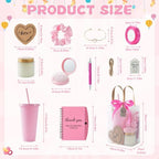 62PCS Baby Shower Prizes for Game Winners, Baby Shower Favors Gift Set for Games, Bridal Shower & Party Events, with Tumblers Notebooks Candles Mirror with Hair Brush & Gift Bags (Pink) - Image 3
