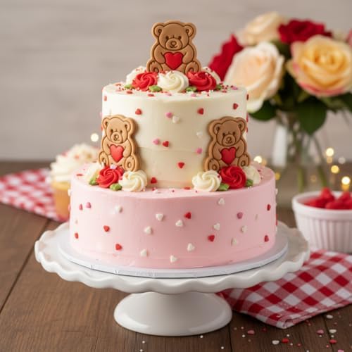 BAKERLOGY Set of 2 Rocking Horse & Teddy Bear with Heart Mini Cookie Cutter & Stamp Set – Cute Fondant Embosser for Baby Shower, First Birthday, Christening, Nursery Cupcake Topper Baking Tool - Image 7