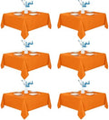 Fitable 6 Pack Orange Square Tablecloths 70x70 Inch for 2-4 Ft Tables by Fitable