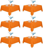 Fitable 6 Pack Orange Square Tablecloths 70x70 Inch for 2-4 Ft Tables by Fitable