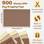 500 Sheets Kraft Brown Tissue Paper 15 x 20 Inch for Fall Harvest Gift Bags - Image 2