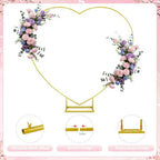 6.7FT Heart Arch Stand for Proposal Heart Shaped Metal Balloon Arch Kit Gold Wedding Heart Arch Backdrop Stand for Ceremony, Valentine's Day, Baby Shower, Birthday Party Decorations - Image 3