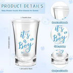Pickmesh 100 Sets Baby Shower Party Favors for Guests 1.2 oz Acrylic Clear Shot Glasses Thank You Tag Card Organza Bag Twine for Baby Shower Gender Reveal Appreciation Theme Return Gift(Boy) - Image 2