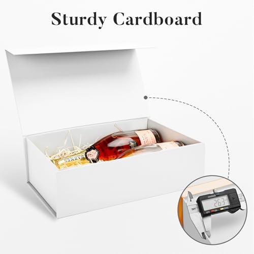 LIFELUM White Magnetic Gift Box for Wedding Presents, 14"x8.5"x4.5" - Image 4