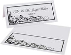 Scribble Vintage Swirl Place Cards, Black, Set of 150, Pre-cut and Scored - Image 2