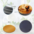 VASUHOME 8" Gold Mirror Centerpieces for Tables, Round Mirror Plates Set for Candle, Wedding, Party Decorations, Circle Mirror Trays with Smooth Edge and Cushioned Feet, 2mm Thick - Image 4