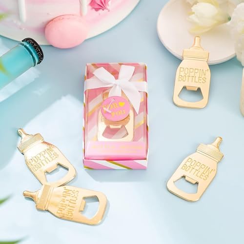 18 Pack Bottle Opener for Baby Shower Favors, Baby Shower Party Return Gifts for Guest, Poppin Bottles Openers with Exquisite Gifts Box Used for Baby Party Souvenirs (Pink-Baby Bottle) - Image 7
