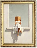 Minimalist Reader Wall Art Aesthetic Book Lover Wall Decor Picture Modern Girl Reading Window Poster Canvas Painting Print for Bedroom Living Library Room 12x16 inch Gold Framed by Unknown