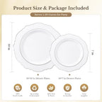 realluck 100Pcs Silver and Gold Plastic Plates - Image 7