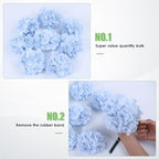 AVIVIHO 65pcs Baby Blue Fake Flowers Hydrangea Artificial Flowers Bulk (Not Squished, No Steaming Need) Silk Flowers with Stems for Home Weddings,Table Centerpieces,Party Arch Decorations - Image 5