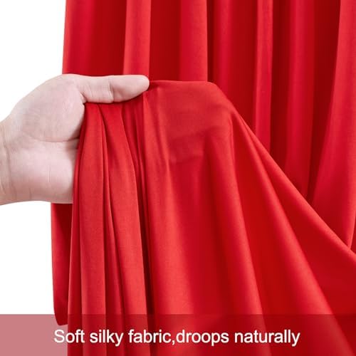 40ft x 12ft Red Backdrop Curtains Wrinkle Free Backdrop Curtain for Wedding Parties Red Fabric Backdrops Drapes Back Drop Cloth Bridal Shower Stage Curtains Wedding Decorations for Reception - Image 5