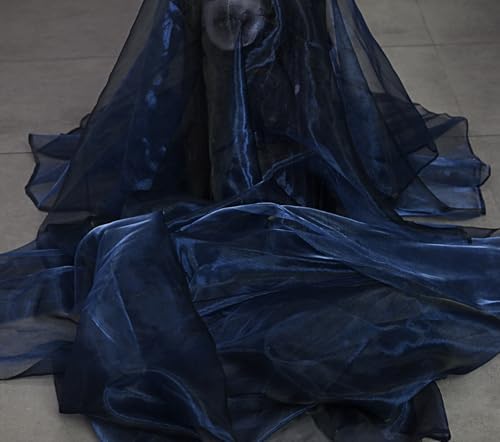 25 Yard Organza Fabric 44" Wide for Wedding Event Décor - Navy Blue - Image 3