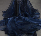 95 Yard Organza Fabric 44" Wide for Wedding Event Décor - Navy Blue - Image 3