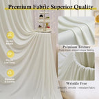 60ft x 12ft Wrinkle Free Ivory Backdrop Curtains for Parties, 12 Panels 12FT Long Silky Polyester Photo Backdrop Drapes Back Drop Cloth for Wedding Birthday Photography Background Decor - Image 2