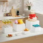 KOLIPI 6Pcs Buffet Risers, Food Risers for Buffet Table, White Acrylic Box - Image 4
