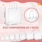 LEIFIDE 50 Pcs Plastic Clear Gift Bags with Handles,11.8 X 11.8 X 3.9 Inch - Image 4