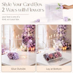 Clear Acrylic Wedding Card Box DIY Kit with Faux Flowers - 10x10x5.7 Inch - Image 3