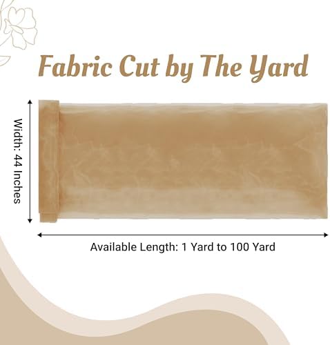 25 Yard Organza Fabric 44" Wide for Wedding Event Décor - Champagne Gold - Image 2