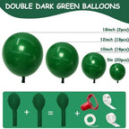 Birthday Balloon Garland Double Stuffed Dark Green Pearl White Balloons Different Sizes Latex Emerald Green Balloon Arch Kit for Graduation Baby Shower Wedding Safari Party decorations - Image 3