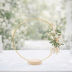 14 Pack Floral Hoop with Stand and LED Fairy Lights 14 inch Metal Rings for DIY Centerpiece Table Decorations Crafts Macrame Rings Hoop Wreath Dream Catcher Rings Wedding Christmas Wreaths, Gold - Image 2