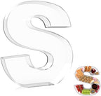 13.8" Extra Large Acrylic Letter Charcuterie Board Box, Reusable Fillable Letter Cake Candy Dish Display Serving Tray for Birthday Anniversary Party Decoration (S) by RUFHVTY
