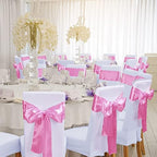 Babenest 50pcs Satin Chair Sashes Ties for Party Wedding, Pink - Image 5