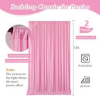 10 x 10 Feet New Pink A Backdrop Curtain for Partie, Background Curtains for Photoshoot, Birthday, Wedding, Mardi Gras, Easter, Mother's Day Party Decorations 5Ft x 10Ft, 2 Panels - Image 2