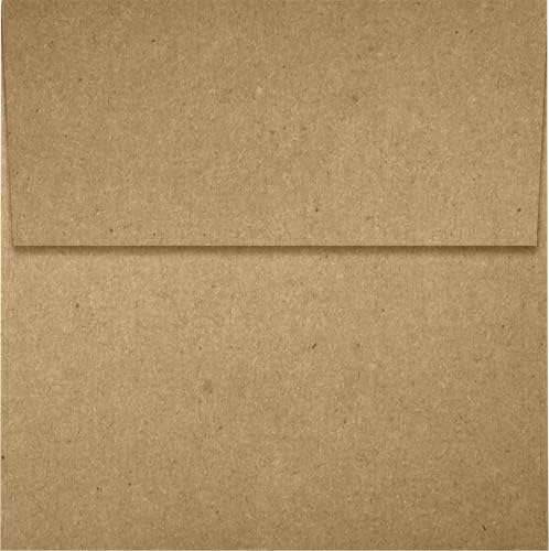 LUXPaper Square Invitation Envelopes | Peel & Press | 4" x 4" | Grocery Bag Brown | 70lb. Text | 500 Qty - Image 2