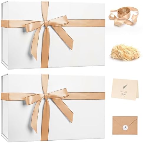 LIFELUM White Magnetic Gift Box for Wedding Presents, 14"x8.5"x4.5" by Lifelum