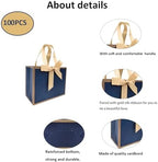 TKSBAG 100 Pack Navy Blue and Gold Gift Bags with Bow Handles, 6.4×3.1×5.1 In Small Thank You Bags Bulk for Birthday, Weddings, Baby Shower, Party Favors, Fathers' Day - Image 2