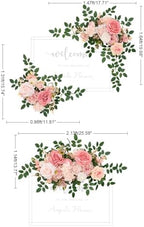 2pcs Dusty Pink Artificial Flower Swags Decor Wedding Welcome Sign Easel Board Rose Eucalyptus Garland for Outdoor Party Ceremony Backdrop Reception Entryway Table Decor Faux Floral - Image 3