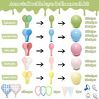 Pastel Balloon Arch Kit Double Stuffed Light Pink Blue Yellow Green Balloon Garland Gingham Heart Foil Balloons for Birthday Baby Shower Gender Reveal Wildflower Tea Party Decorations - Image 3