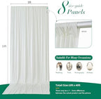 40 ft x 10 ft Wrinkle Free Ivory Backdrop Curtain for Wedding Parties, Polyester Ivory Photo Backdrop Drapes 8 Panels 5x10ft for Baby Shower Photoshoot Engagement Birthday Party Photography Background - Image 5