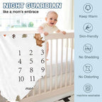 Personalized Baby Milestone Blanket for Boys Girls Baby Month Blanket- First Year Calendar Monthly Growth Chart - Deer Print Halloween Birthday Gifts for Infant Todder(FixedSize) - Image 6