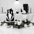 Black 3Pcs Nesting Metal Cake Plate Stand Set 8" 10" 12" Dessert by CBBZJY
